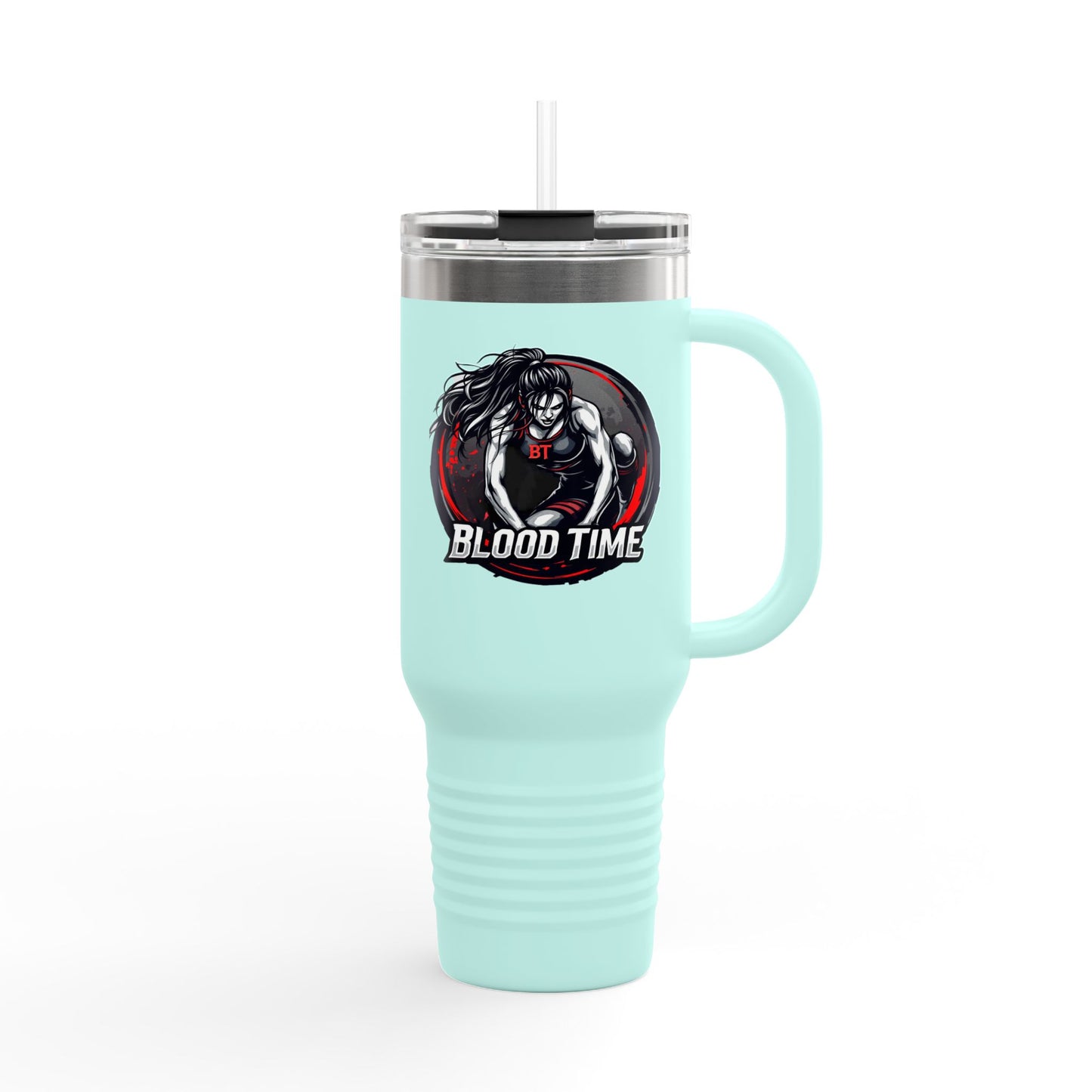 40oz Insulated Travel Mug - 'Blood Time' Design for Coffee Lovers