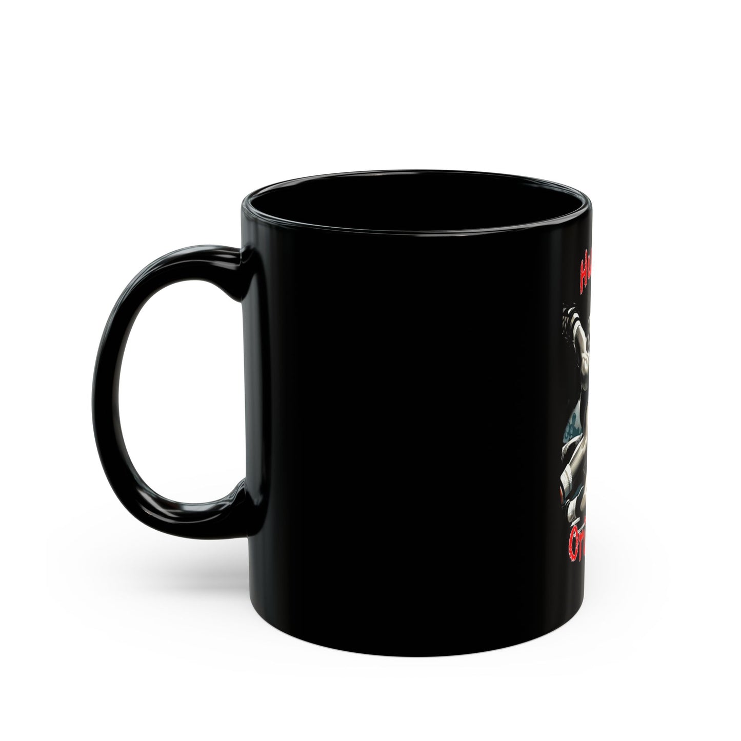 Human Origami Wrestling Mug - Fun Black Coffee Cup for Sports Lovers