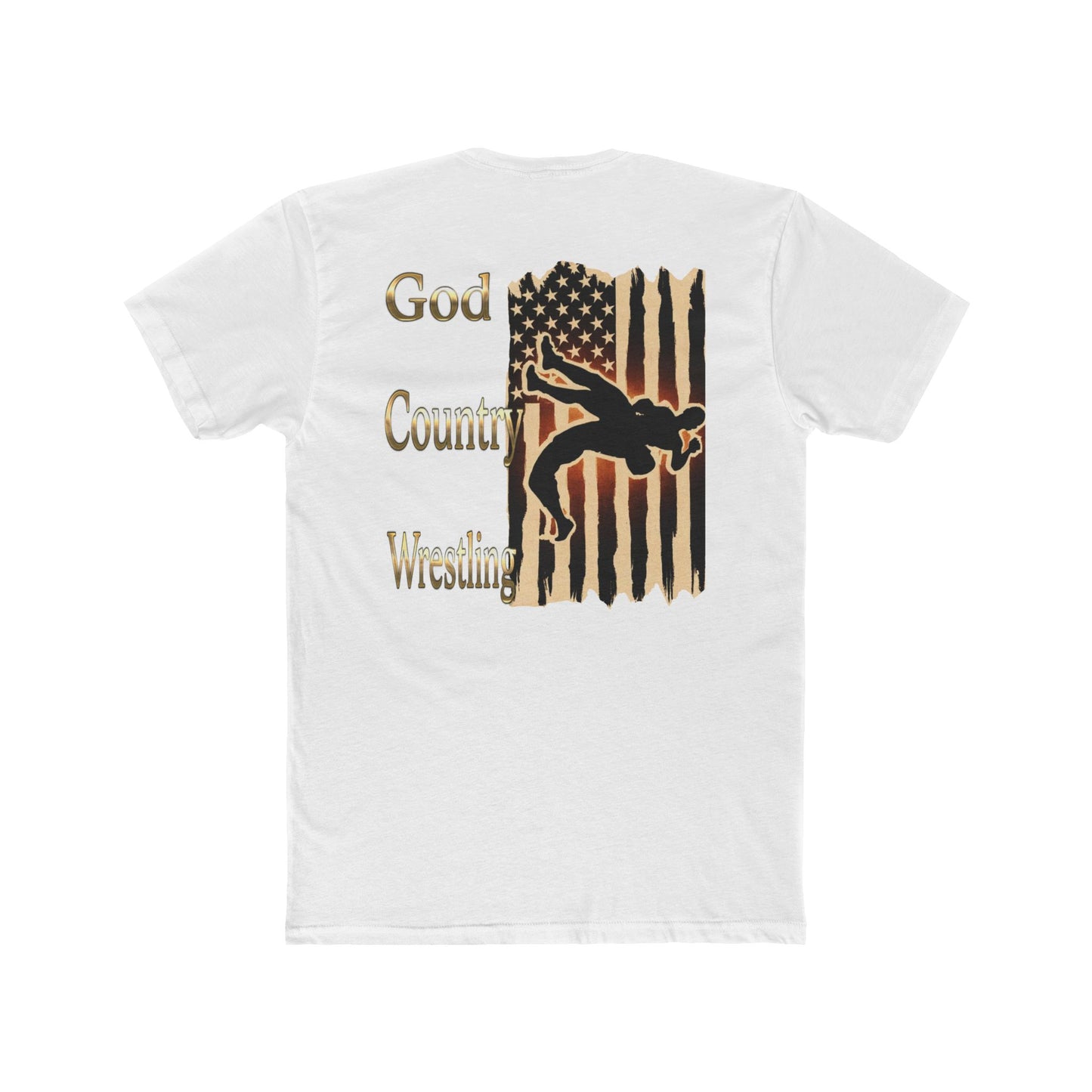 God Country Wrestling Unisex Cotton Crew Tee - Patriotic Tee for Wrestling Fans