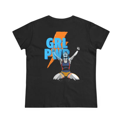 Empowering Women's Cotton Wrestling Tee - 'Blood Time' & 'GRL PWR' Designs