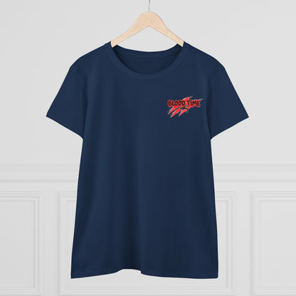 Empowering Women's Cotton Wrestling Tee - 'Blood Time' & 'GRL PWR' Designs