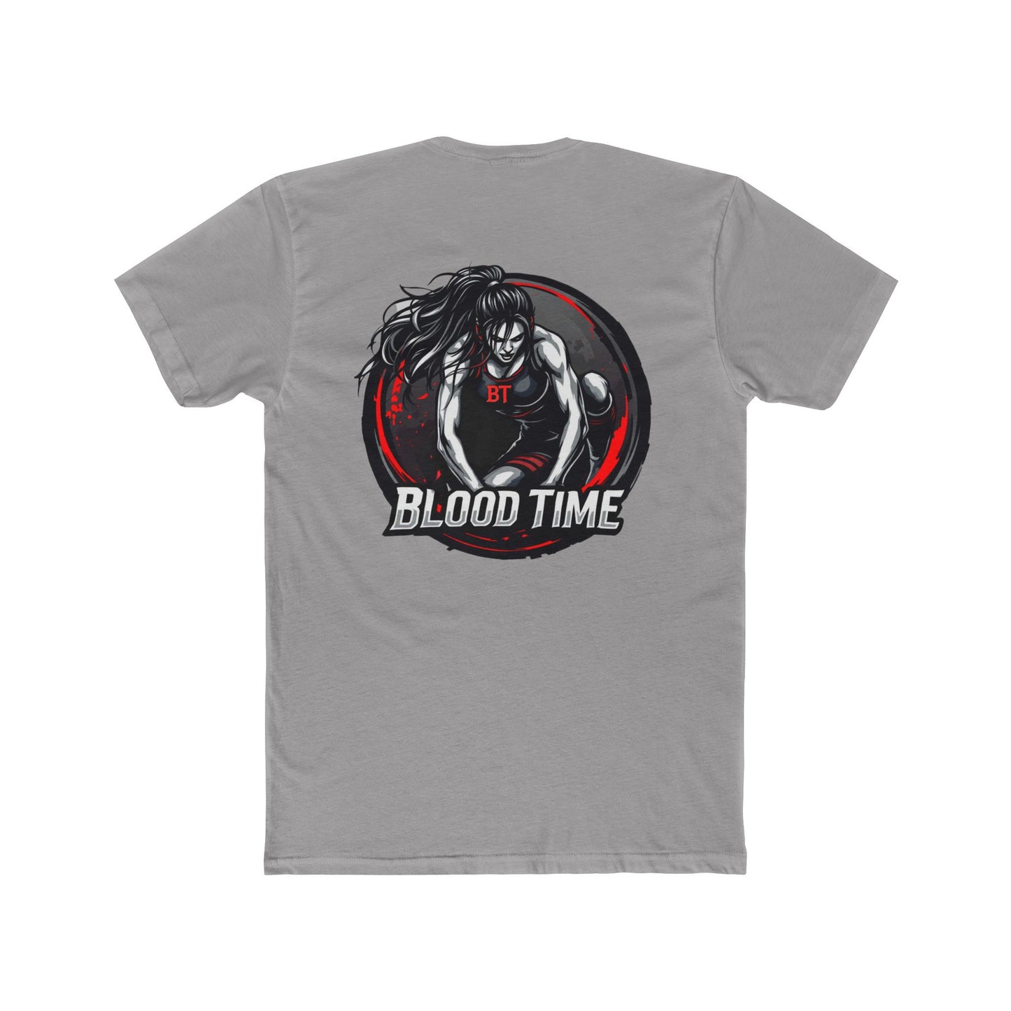 Unisex Cotton Crew Tee - Blood Time Graphic T-Shirt for Action Lovers