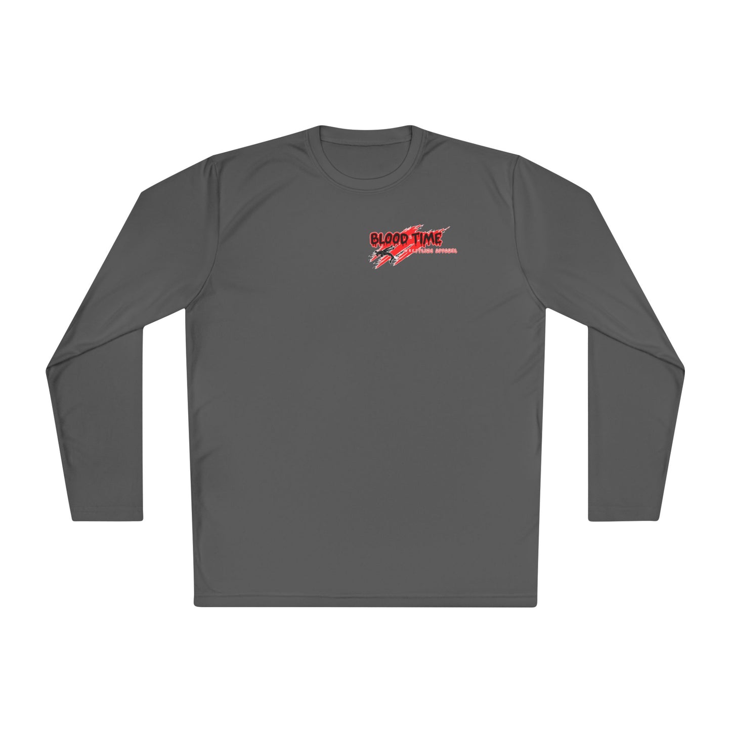 Unisex Lightweight Long Sleeve Tee - Blood Time Graphic Tee for Fitness Enthusiasts